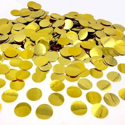 Конфеті "Кружечки" 2,3 см металік золото, 50 г 1476015978 фото