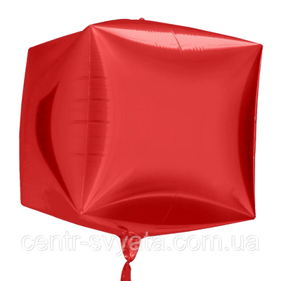 Фольгований кулька КНР 24" (60 см) Куб червоний 1480368034 фото