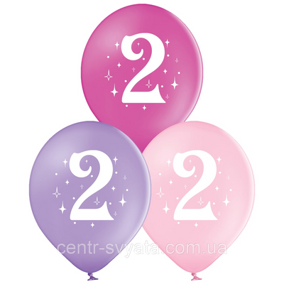 Латексна кулька BELBAL 12"(30 см) Цифра 2 (дівчинка) 1508034285 фото