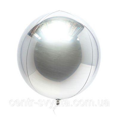 Фольгована кулька КНР 22"(55 см) Сфера 4D срібло 1462741831 фото