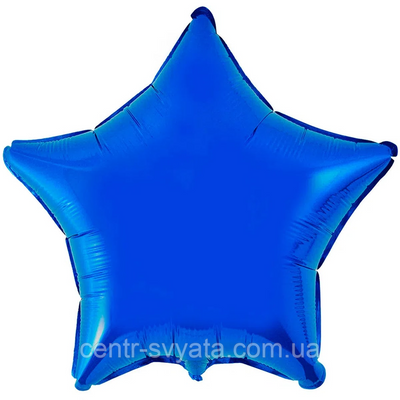 Фольгована кулька Flexmetal 18"(45 см) Зірка металік синя 4-16-А2 фото