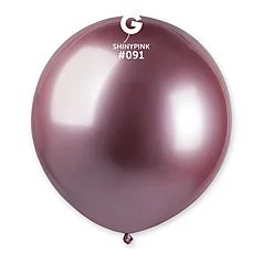 Латексна кулька Gemar 19"(48 см)/ 091 Shiny Pink Хром рожевий 4-21-А4-3 фото