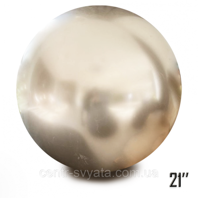 Латексна кулька Show 21" (52,5 см) Хром Brilliance Beige Silk бежевий 1618117315 фото