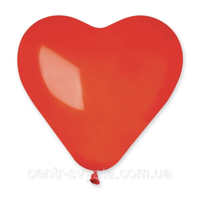 Латексна кулька Gemar 10"(26 см)/45 Серце пастель червоний 1752990429 фото