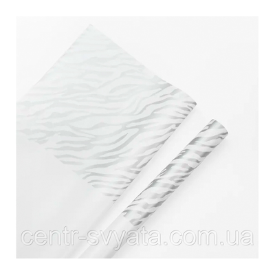 Плівка (калька) матова в рулоні "Зебра на білому", (58 см х 58 см) 5 листів 8000236 фото