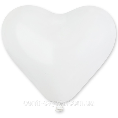 Латексна кулька Gemar 10"(26 см)/01 Серце пастель білий 1753004416 фото