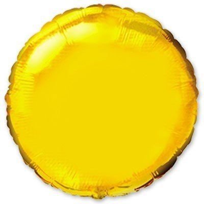 Фольгована кулька Flexmetal 32" (80 см) Коло металік Золото 100219 фото