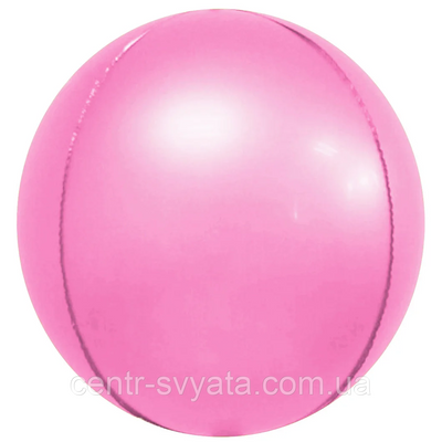 Фольгований кулька КНР 22" (55 см) Сфера 4D Сатин рожева 1462751915 фото