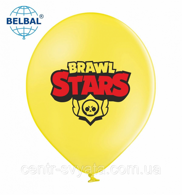 Латексна кулька BELBAL 12"(30 см) Бравл Стар (жовтий) 305 \ 4-18-А4-18 фото