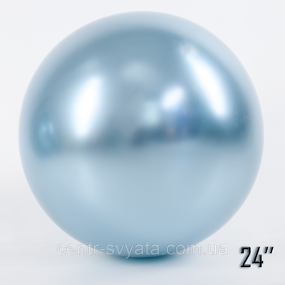 Латексна кулька Show 24" (60 см) Хром Brilliance блакитна 1618117549 фото