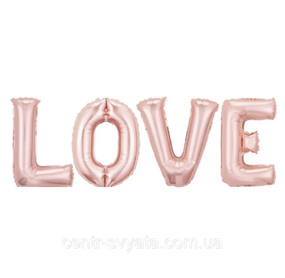 Фольговані літери КНР (80 см/ літера) "LOVE" рожеве золото 1435987093 фото