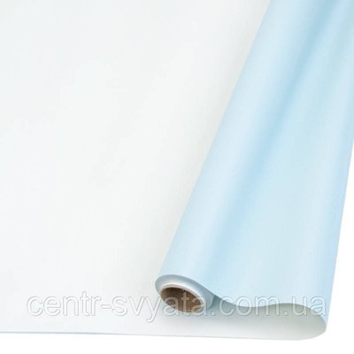 Плівка (калька) в рулоні "Двостороння: білий + ніжно-блакитний", 60 см х 7 м 2000066937300 фото