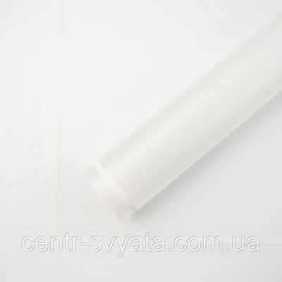 Плівка (калька) матова в листах "Біла з перламутровою каймою", (58 см х 58 см) 5 листів 8000168 фото
