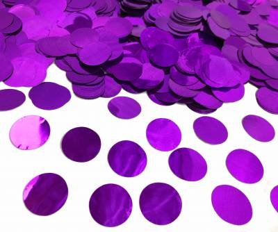 Конфеті "Кружечки" 2,3 см металік фіолетовий, 50 г 1476026066 фото