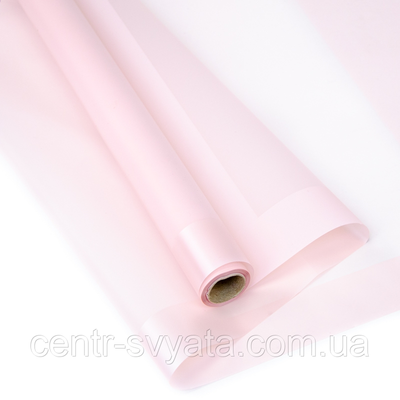 Плівка (калька) матова в рулоні з каймою "Ніжно-рожева Lt. Pink", 60 см х 8 м 2000066941994 фото