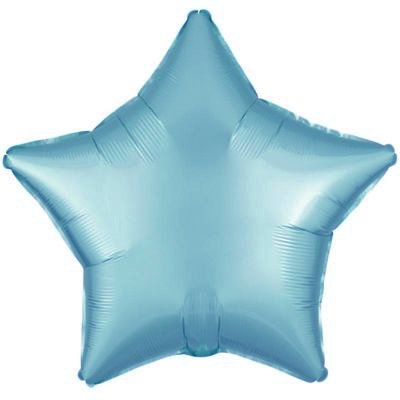 Фольгована кулька Flexmetal 18"(45 см) Зірка сатин блакитна 4-16-А2 фото