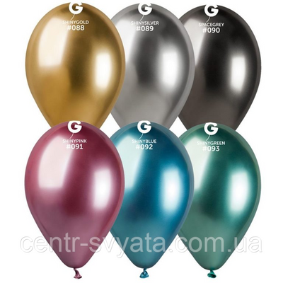 Латексна кулька Gemar 13"(33 см)/ 089 Хром асорті 8021886937183 \ 4-21-А4-2 фото