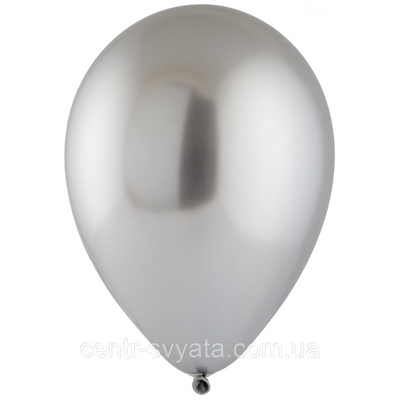 Латексна кулька Everts12" (30 см) Хром Сатин сріблястий Platinum 4-21-А4-4 фото