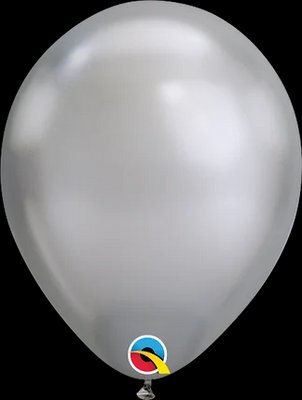 Латексна кулька Qualatex 11" (28 см) Хром срібло Chrome silver 1298111786 фото