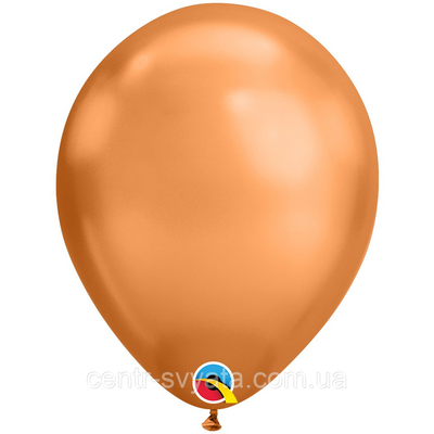 Латексна кулька Qualatex 11" (28 см) Хром мідний Chrome copper 1298114946 фото