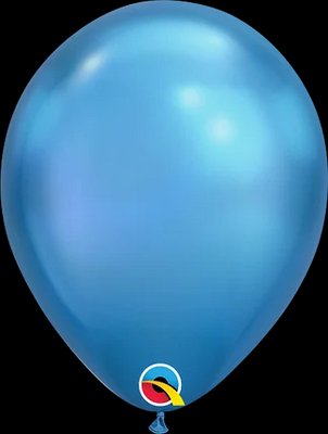 Латексна кулька Qualatex 11" (28 см) Хром синій Chrome Blue 1298118984 фото