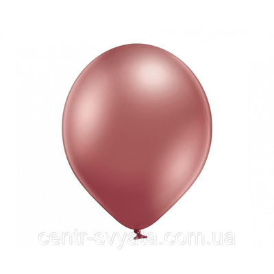 Латексна кулька BELBAL 12"(30 см)/606 Хром Glossy Rose Gold рожеве золото 1707433554 фото
