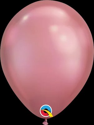 Латексна кулька Qualatex 11" (28 см) Хром рожевий Chrome Mauve 1298120658 фото