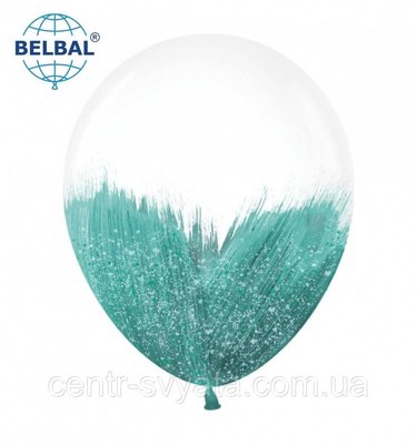 Латексний кулька BELBAL 12" (30 см) BRUSH SHINE/ Браш з глітером тіффані 1504150417 фото