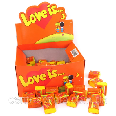 Жувальна гумка (жуйка) "LOVE IS" апельсин-ананас 1759711037 фото