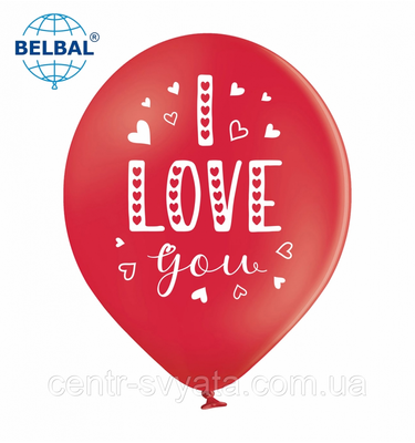 Латексна кулька BELBAL 12"(30 см) I LOVE YOU 1551823369 фото