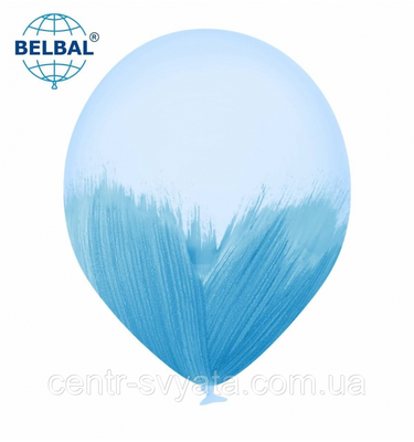 Латексна кулька BELBAL 12" (30 см) BRUSH BUBBLE/ Браш кристал блакитний 1545351578 фото