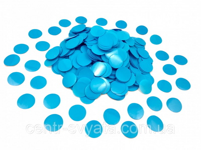 Конфеті "Кружечки" 2,3 см блакитне, 50 г 1476043017 фото