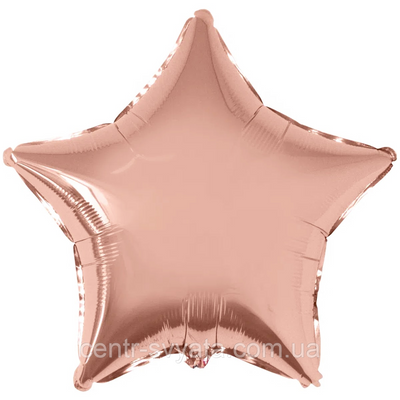 Фольгована кулька Flexmetal 18"(45 см) Зірка металік рожеве золото 4-16-А2 фото
