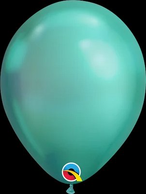 Латексна кулька Qualatex 11" (28 см) Хром зелений Chrome Green 1298123583 фото