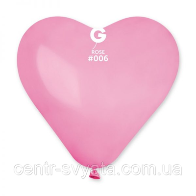 Латексна кулька Серце Gemar 6" (16 см) /06 Пастель рожеве 1484021317 фото