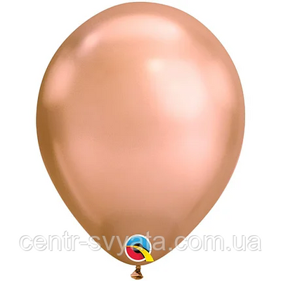 Латексна кулька Qualatex 11" (28 см) Хром Хром рожеве золото Chrome rose gold 1298129389 фото