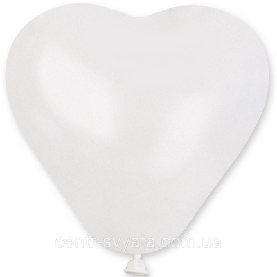 Латексна кулька Серце Gemar 6" (16 см) /01 Пастель біле 1484023123 фото
