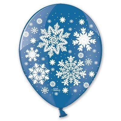 Латексна кулька BELBAL 12"(30 см) Сніжинки на кристалах асорті (синій, фіолетовий, жовтий, оранжевий, червоний) 1516918041 фото