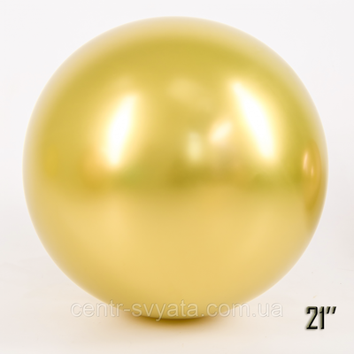 Латексна кулька Show 21" (52,5 см) Хром Brilliance золото 1551835644 фото