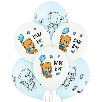 Латексна кулька BELBAL 12"(30 см) Baby Boy Хлопчик Ведмедик 76 \ 4-23-А3-3 фото