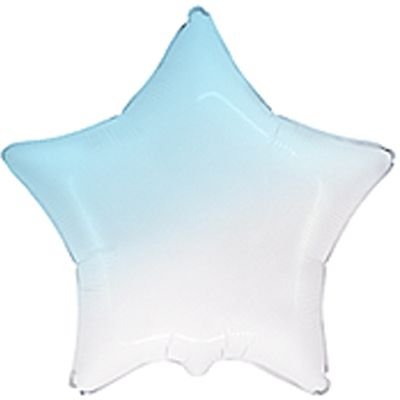 Фольгована кулька Flexmetal 18" (45 см) Зірка пастель омбре біло-блакитне 4-16-А2 фото