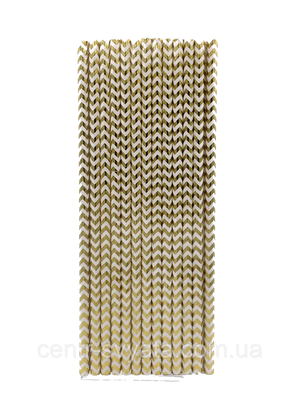 Трубочки коктельні "Зіг заг золото", 25 штук 1618106375 фото
