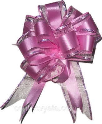 Бант подарунковий "З поліпропіленовою смужкою" рожевий 1016 фото