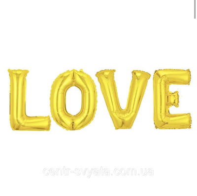 Фольговані літери КНР (80 см/ літера) "LOVE" золото 1435987122 фото