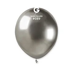 Латексна кулька Gemar 5"(13 см)/ 089 Shiny Silver Хром срібло 8021886058918 \ 4-21-А4-2 фото