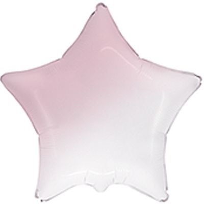 Фольгована кулька Flexmetal 18" (45 см) Зірка пастель омбре біло-рожеве 4-16-А2 фото