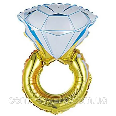 Фольгована кулька міні-фігура КНР (27х48 см) Обручка з діамантом N00084-12-А2-16 фото