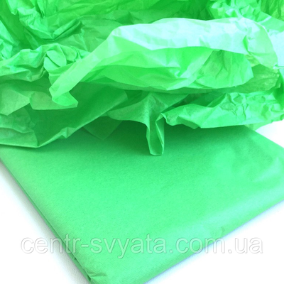 Папір тишею (50х70 см) "Зелений світлий", 10 шт. 111020 \ 2-3-А6-26 фото