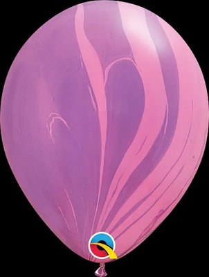 Латексна кулька Qualatex 11" (28 см) Супер Агат рожево - фіолетовий 1298159665 фото