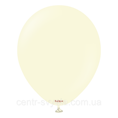 Латексный шарик Kalisan 12"(30 см) Macaron Pale Yellow - Макарун бледно-жёлтый 8693296851498 \ 10 фото